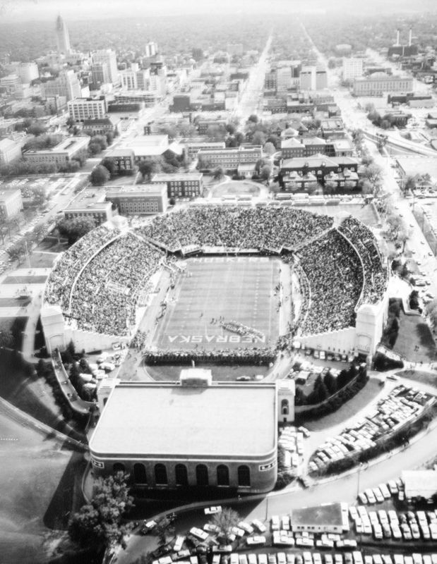 Memorial Stadium aerial shot 