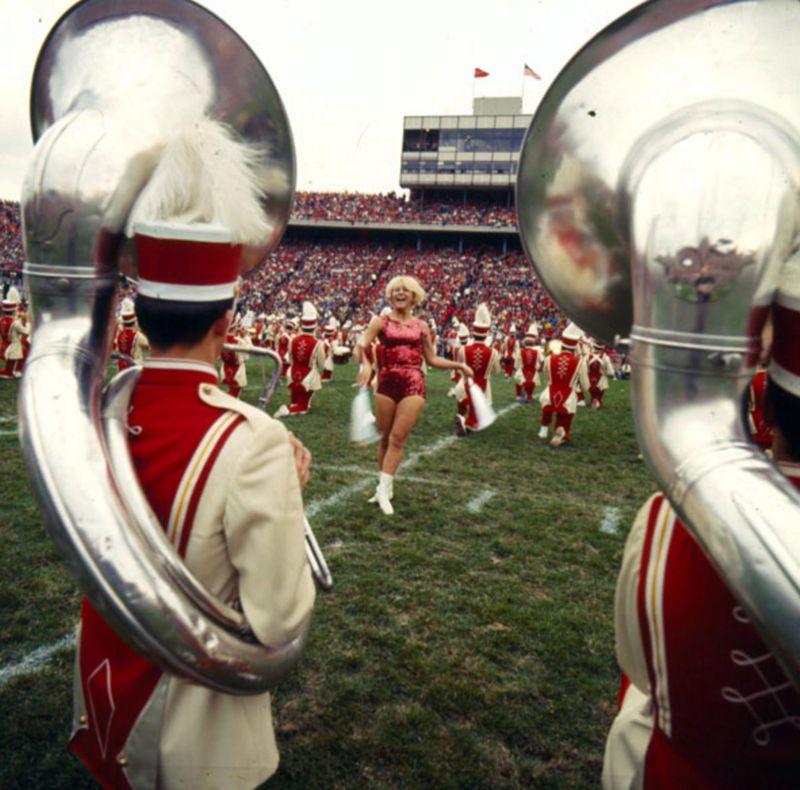 Band performing at football game