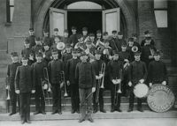 Cadet band on library steps