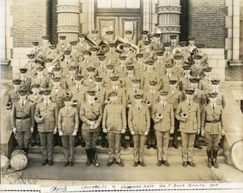 1925 group portrait. Original caption:<br/>
      'University of Nebraska Band, Wm. T. Quick director' 