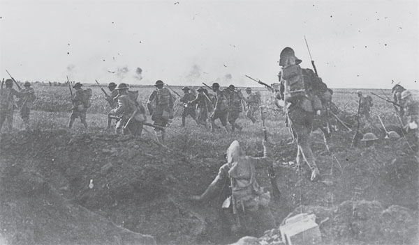 American troops attacking at Cantigny.