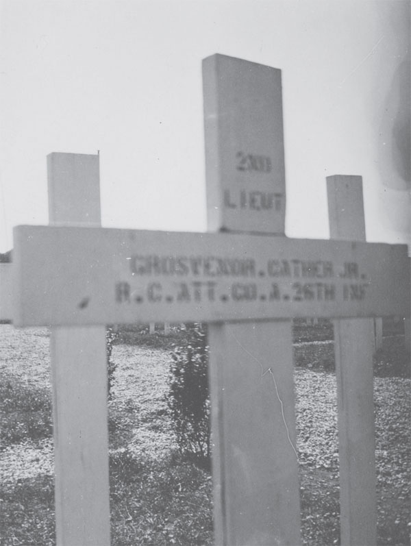 Photograph of G.P. Cather's grave in France photographed by Willa Cather in 1920.