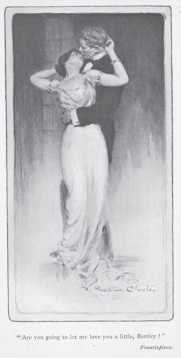 Illustration of Bartley Alexander holding Hilda Burgoyne