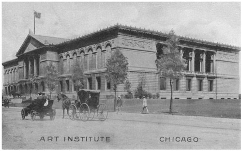 Postcard with image of the Art Institute of Chicago circa 1906.