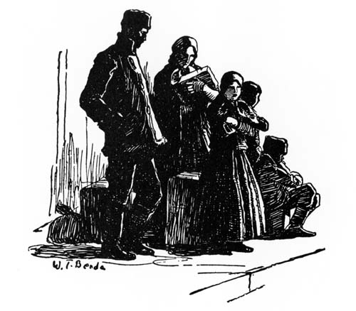 Shimerda family on train platform, My Ántonia