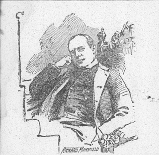 sketch of Richard Mansfield seated
