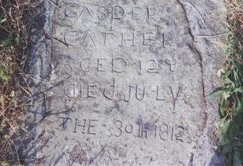 Image of Jasper Cather's gravestone, Gainesboro Cemetery, Winchester, Virginia