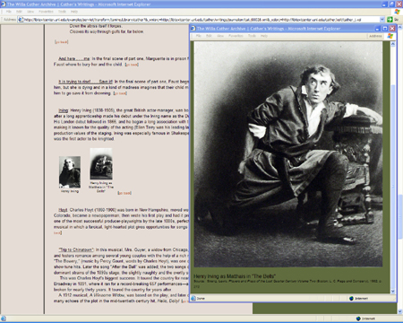 Screenshot of the Willa Cather Archive