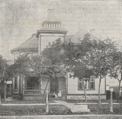 Photograph of the Bryan residence at Lincoln, Nebraska.