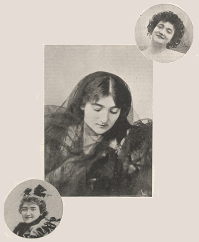 Three photographs of Emma Calvé.