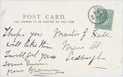 Verso of postcard of Laura Standing Bear.