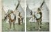 Native American men posing in front of tipis.