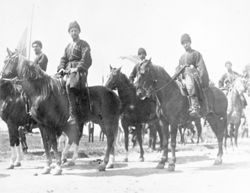 Cossacks mounted on horses