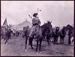 Cowboy mounted on horse in wild west