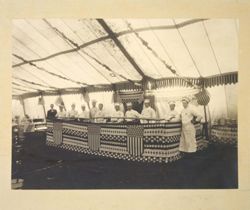 Wild west show mess tent decorated for 4th of July