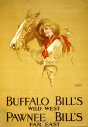 Buffalo Bill's Wild West Pawnee Bill's Far East Cowgirl and horse